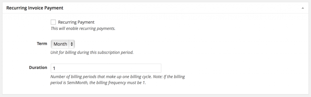 Recurring/Subscription Invoice Payments - Sprout Invoices