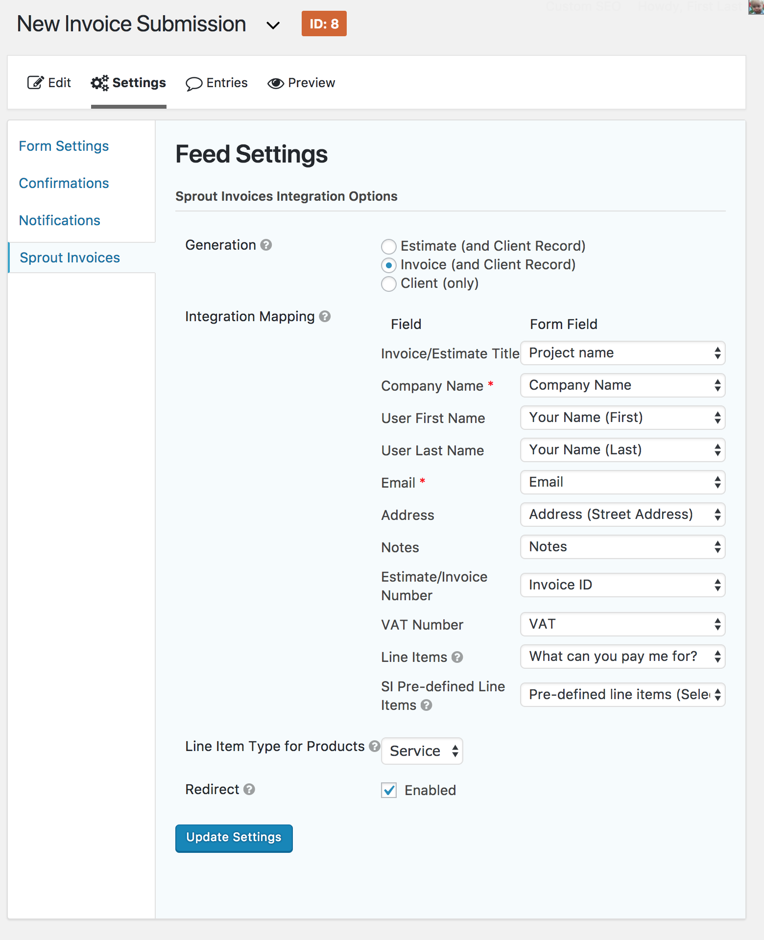 New Gravity Forms Integration for Invoices and Estimate Submissions