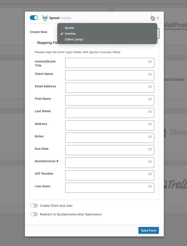 sprout weforms integration sprout account settings zoomed