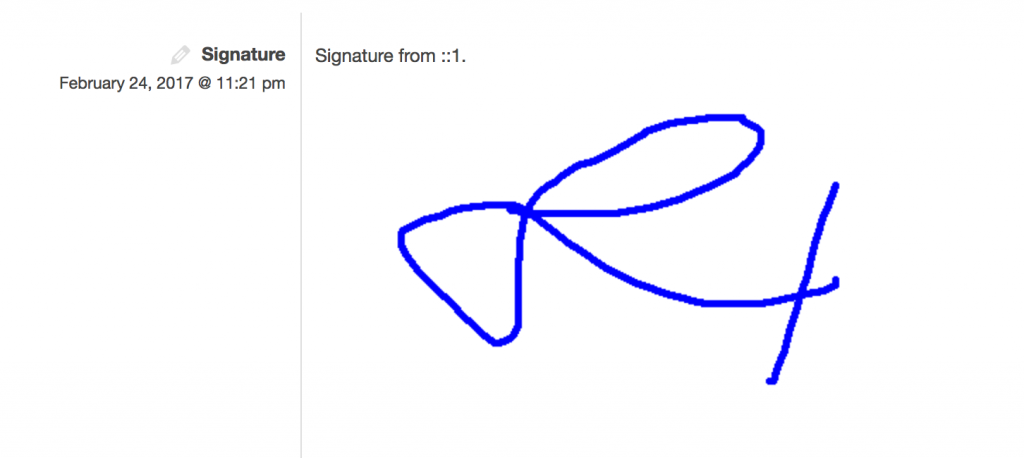 example of saved signature